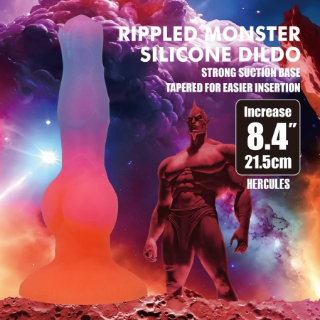 Dildo silikonowe Hercules 21,5 cm z teksturą i przyssawką - 2