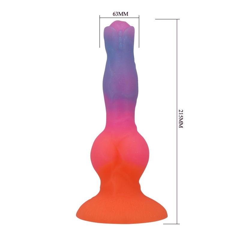 Dildo silikonowe Hercules 21,5 cm z teksturą i przyssawką - 7