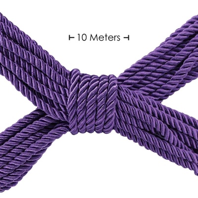 Polyester Bondage Rope - 32.8 ft / 10 m - Purple - 1 2