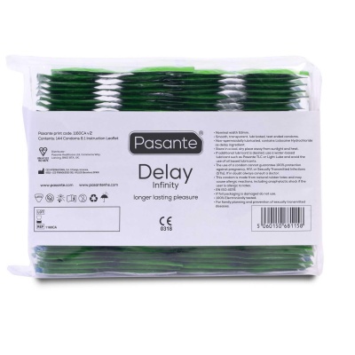 Prezerwatywy opóźniające Delay Infinity 144 szt. – 53 mm, 190 mm, przezroczyste - 1