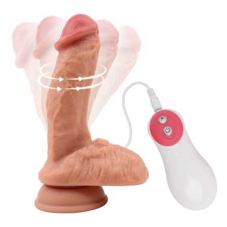 Sensual Controller - realistyczne dildo wibracyjne z silikonem dual density i odłączanym kontrolerem, 18,5 cm - 3
