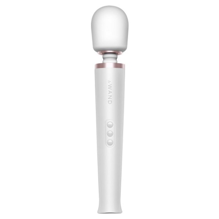 Masażer Le Wand Pearl White – akumulatorowa różdżka z silikonową głowicą, długość 33,5 cm - 2