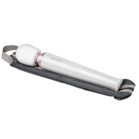 Masażer Le Wand Pearl White – akumulatorowa różdżka z silikonową głowicą, długość 33,5 cm - 8