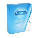 Prezerwatywy użebrowane Passion 52 mm (3 sztuki) - naturalne - 1