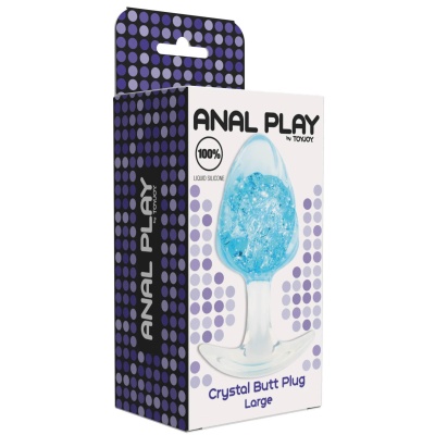 Korek analny Crystal Butt Plug Large z płynnego silikonu, 10,5 cm - 1 2