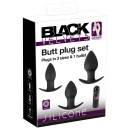Zestaw 3 wtyczek odbytowych Black Velvets z wibratorem kulkowym 10 trybów, silikon, 3,3–4,5 cm - 1