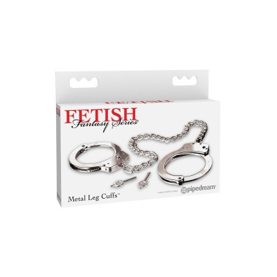 FETISH FANTASY SERIES METAL LEG CUFFS SILVER - 1 2
