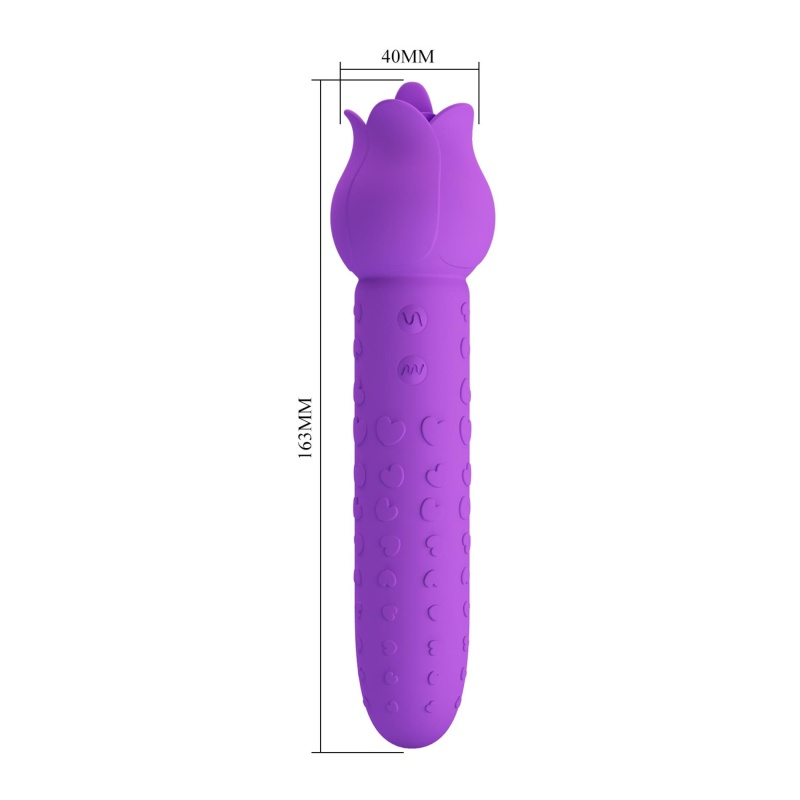 Wibrator Dannell Extreme Series 2 w 1 z funkcją lizania, silikon medyczny, 16,3 cm x 4 cm - 9