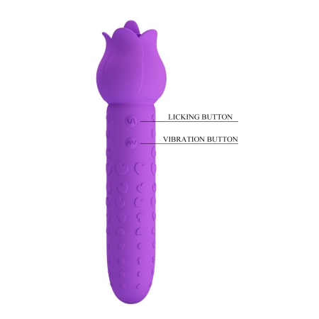 Wibrator Dannell Extreme Series 2 w 1 z funkcją lizania, silikon medyczny, 16,3 cm x 4 cm - 10