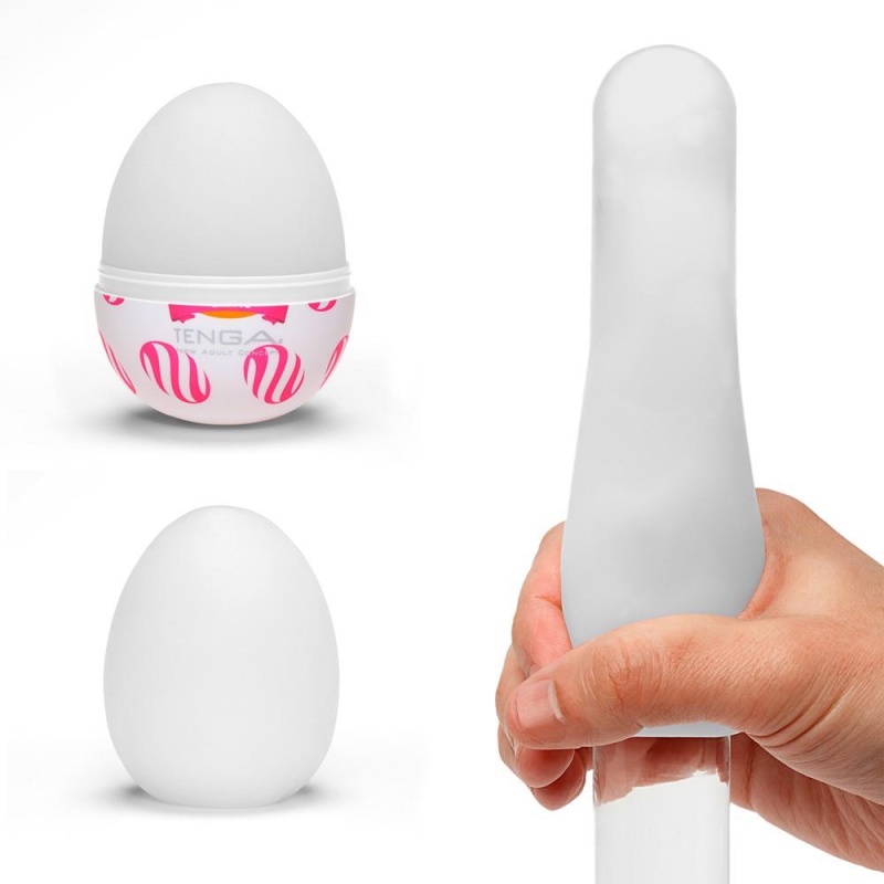 Masturbator jednorazowy Egg Curl - spiralna struktura żebrowa, 7 cm, zestaw 6 szt. - 3