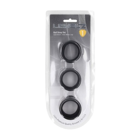 Liquid Silicone Ball Strap Set of 3 - S/M/L - Black - 1