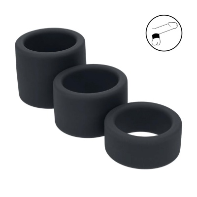 Liquid Silicone Ball Strap Set of 3 - S/M/L - Black - 1 2