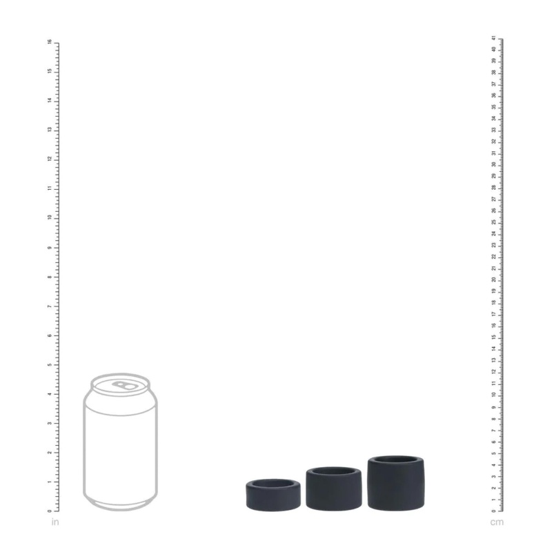 Liquid Silicone Ball Strap Set of 3 - S/M/L - Black - 5