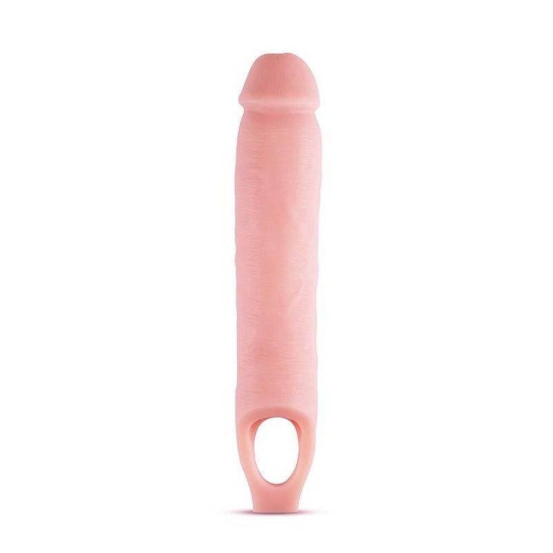 Nakładka Wydłużająca Penisa Performance 11,5" - Żeberkowana Osłona TPE z Paskiem na Mosznę, 21,6 cm - 2