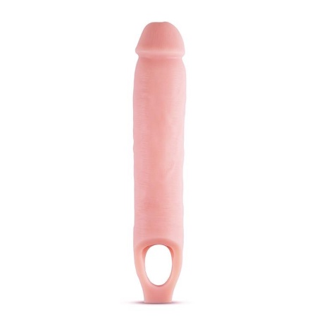 Nakładka Wydłużająca Penisa Performance 11,5" - Żeberkowana Osłona TPE z Paskiem na Mosznę, 21,6 cm - 2