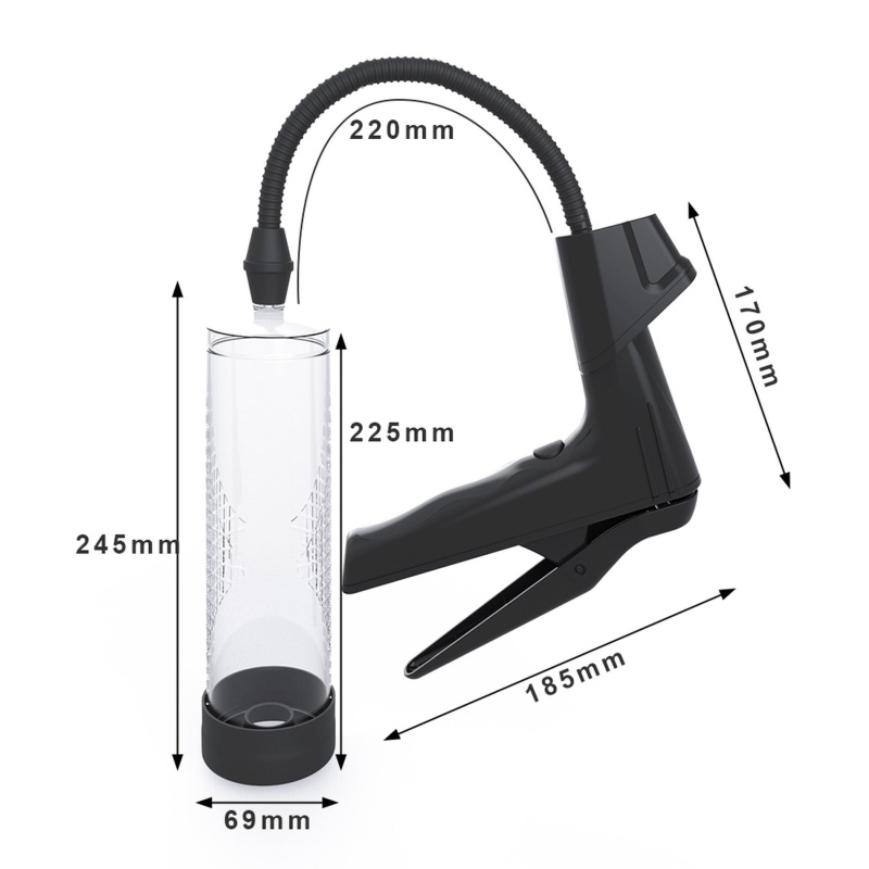 Pompka próżniowa manualna z wyświetlaczem cyfrowym - mechanizm tłokowy, Ø 70 mm, długość całkowita 22 cm - 10