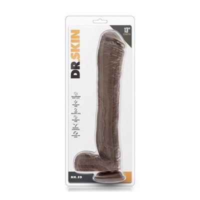 DR. SKIN MR. ED 13INCH DILDO CHOCOLATE - 1
