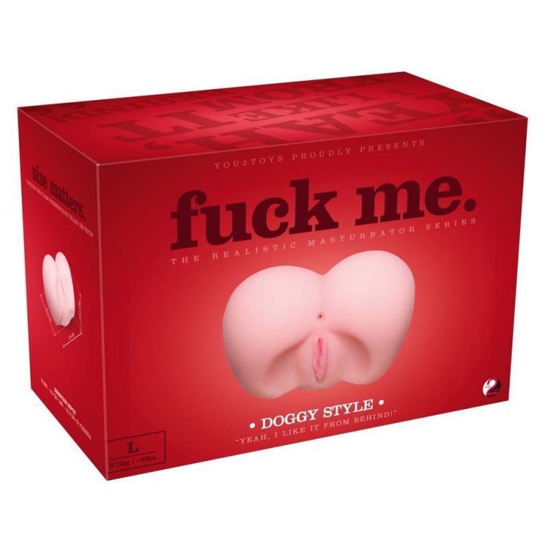 Masturbator Fuck me Doggy Style – dwukanałowa imitacja pośladków z TPE, 19 × 27,5 × 13 cm - 1
