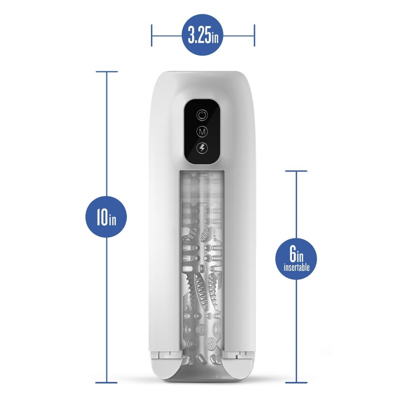 Masturbator męski M FOR MEN ROBO-BATOR WHITE - 7 trybów wibracji i 7 trybów stymulacji, długość całkowita 25,4 cm - 3
