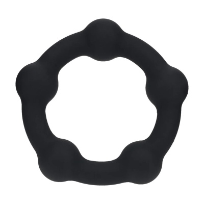 Beaded Silicone Cockring - M - 35mm - Black - 1