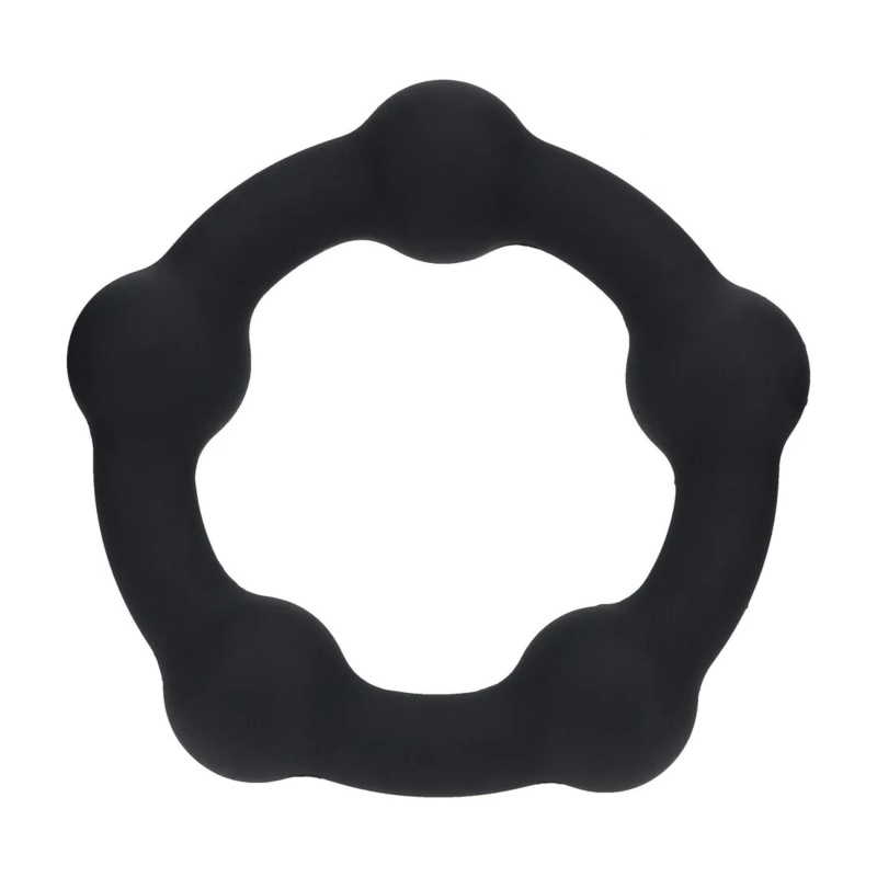 Beaded Silicone Cockring - M - 35mm - Black - 1