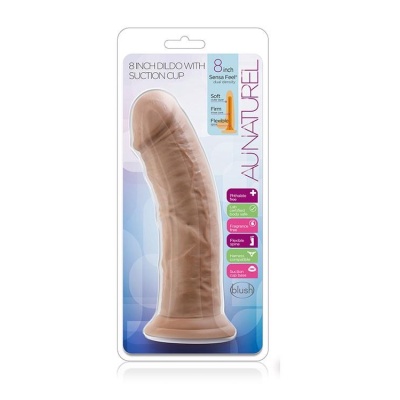 Au Naturel 8 Inch Dildo Mocha - realistyczne dildo dwuwarstwowe z przyssawką, 20,3 cm - 1
