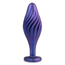 Korek analny Matrix Swirling Bling Plug Sapphire - spiralna tekstura, podstawa StayPut™, długość 11,4 cm - 2
