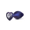 Korek analny Matrix Swirling Bling Plug Sapphire - spiralna tekstura, podstawa StayPut™, długość 11,4 cm - 3