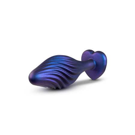 Korek analny Matrix Swirling Bling Plug Sapphire - spiralna tekstura, podstawa StayPut™, długość 11,4 cm - 4