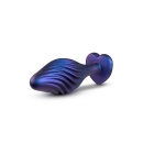 Korek analny Matrix Swirling Bling Plug Sapphire - spiralna tekstura, podstawa StayPut™, długość 11,4 cm - 4
