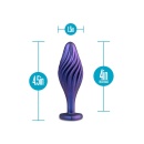 Korek analny Matrix Swirling Bling Plug Sapphire - spiralna tekstura, podstawa StayPut™, długość 11,4 cm - 5