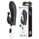 Rasmussen Dual Vibrator Black Edition - elastyczny podwójny stymulator punktu G i łechtaczki, 30 trybów, 19,8 cm - 1