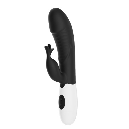 Rasmussen Dual Vibrator Black Edition - elastyczny podwójny stymulator punktu G i łechtaczki, 30 trybów, 19,8 cm - 4