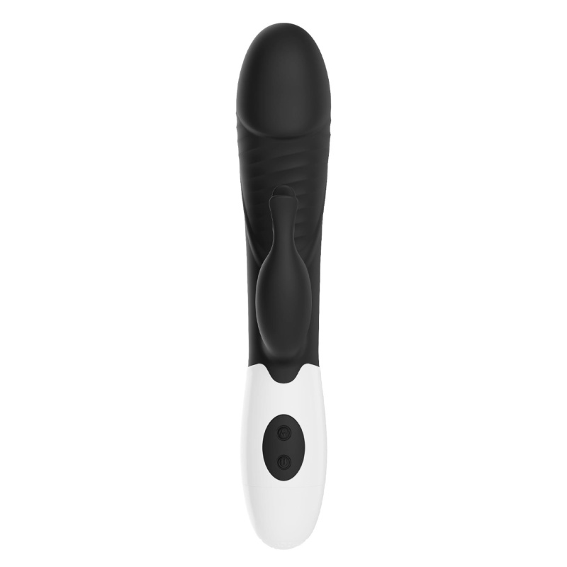 Rasmussen Dual Vibrator Black Edition - elastyczny podwójny stymulator punktu G i łechtaczki, 30 trybów, 19,8 cm - 5