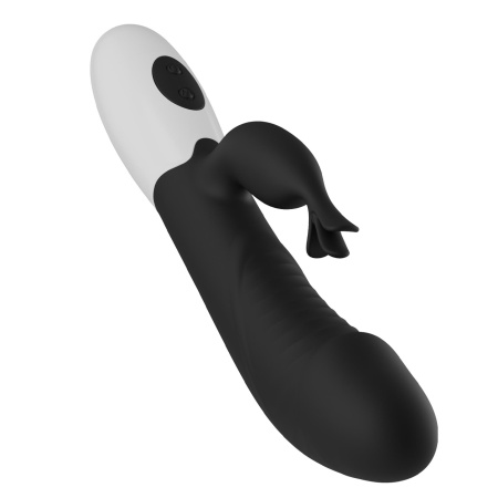 Rasmussen Dual Vibrator Black Edition - elastyczny podwójny stymulator punktu G i łechtaczki, 30 trybów, 19,8 cm - 6