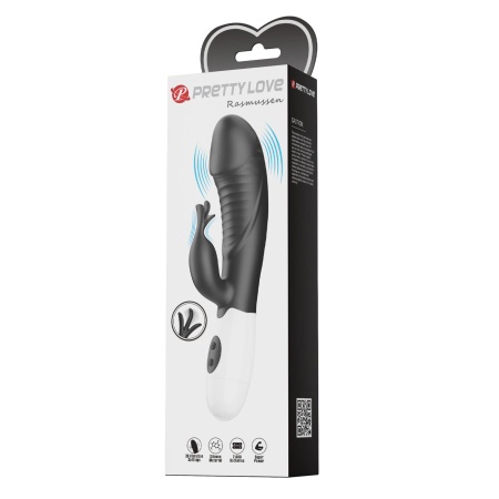 Rasmussen Dual Vibrator Black Edition - elastyczny podwójny stymulator punktu G i łechtaczki, 30 trybów, 19,8 cm - 9