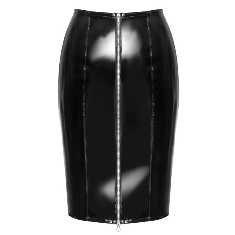 Vinyl Skirt Zip black S - 8