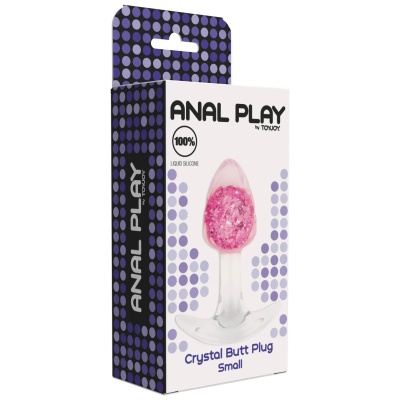 Korek analny Crystal Butt Plug Small z szeroką podstawą, 8,5 cm - 1 2