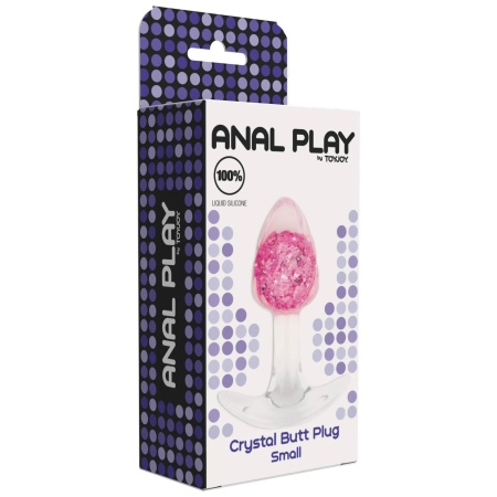 Korek analny Crystal Butt Plug Small z szeroką podstawą, 8,5 cm - 2