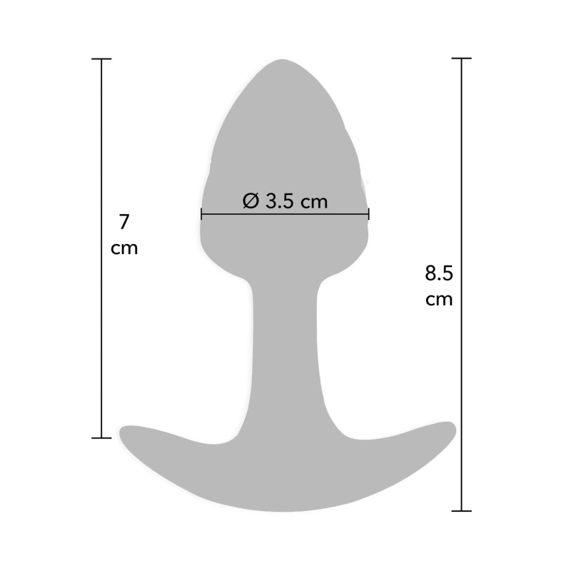 Korek analny Crystal Butt Plug Small z szeroką podstawą, 8,5 cm - 3