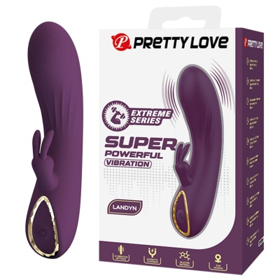Wibrator króliczek Landyn Purple - podwójna stymulacja, 10 trybów wibracji, ładowanie magnetyczne, 12,7 cm - 1