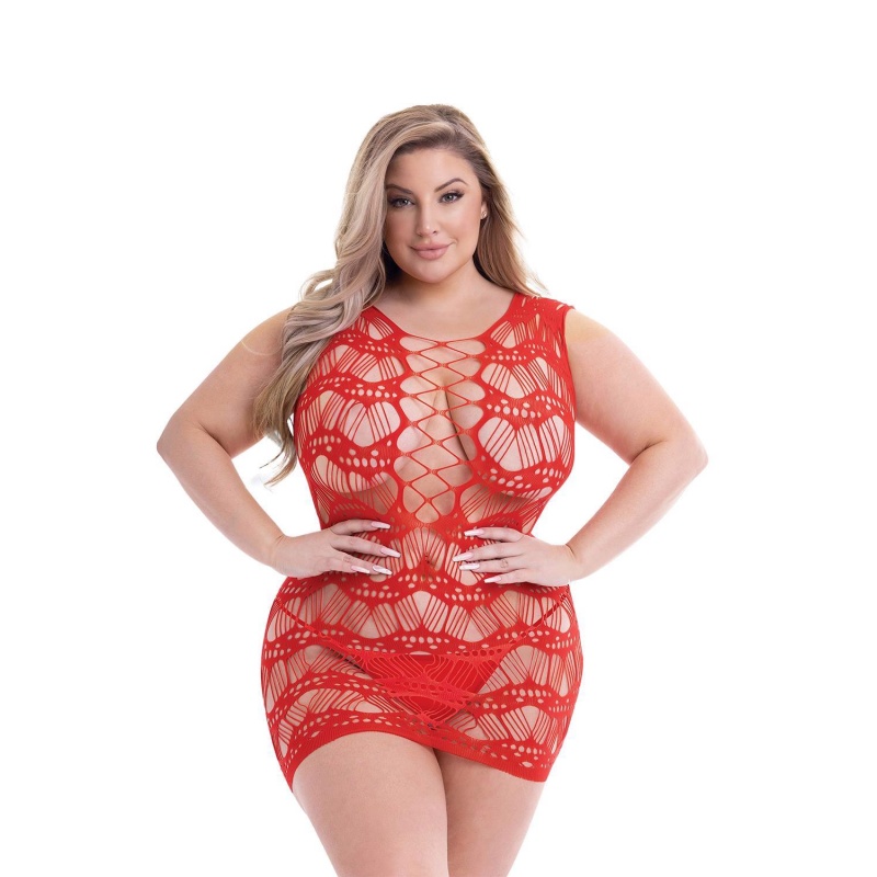 BACI CORSET FRONT LACE MINI DRESS RED, QUEEN - 2