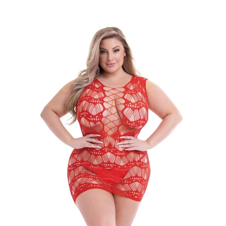 BACI CORSET FRONT LACE MINI DRESS RED, QUEEN - 2