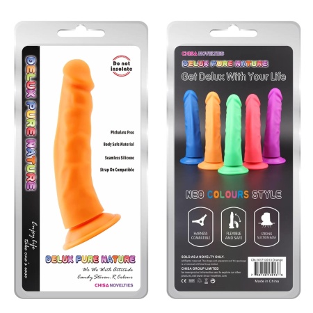 Realistyczne dildo Steven.R-Orange z silikonu, z przyssawką, o długości 22,5 cm - 1