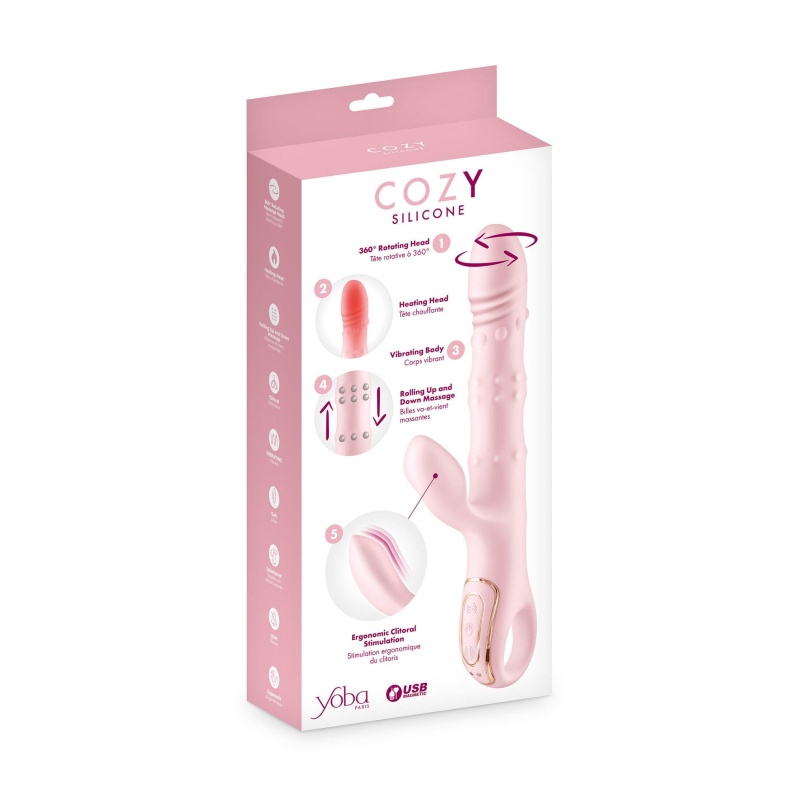 Wibrator Rabbit Cosy z obrotową główką 360°, systemem ERGO TAPPING i podgrzewaną żołądzią - 2