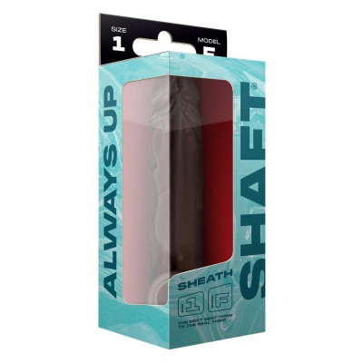 SHAFT SHEATH MODEL F SIZE 1 7.8 INCH LIQUID SILICONE SLEEVE MAHOGANY - 1