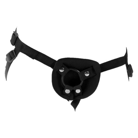 Uprząż strap-on Beginner's Harness Black – regulowana w talii do 112 cm i na udach do 102 cm, 3 pierścienie 3/4/5 cm - 4