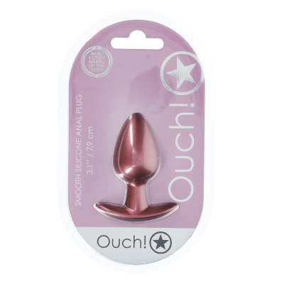 Smooth Silicone Anal Plug - Medium - 3.1 / 7,9 cm - Rose Gold - 1 2