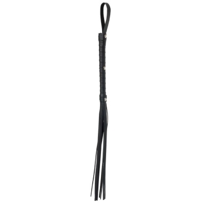Pejcz Cat O'Nine Deluxe Black – 9 elastycznych rzemieni z pętlą na nadgarstek, długość 65 cm - 1 2