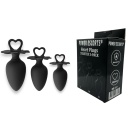 Zestaw korków analnych Heart Plug Anal Starter 3-Pack (S/M/L) – czarne, silikonowe - 2